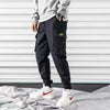 Cargo Pants Men Solid Color Black Loose Casual Jogger Pocket Elastic waist Ankle Length Trousers Techwear