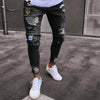 2019 New style Fashion skinny jeans Men Stylish Ripped Jeans Pants Skinny Slim Straight Frayed Denim Trousers men Clothes 3XL